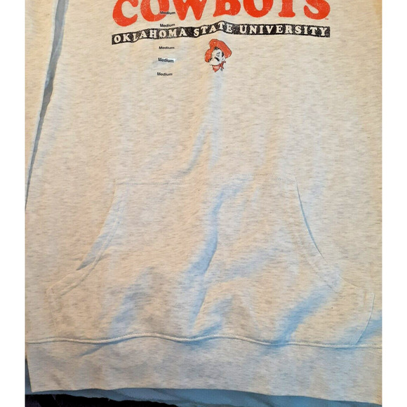 Cowboys Hoodie Men's 38/40 Med Gray- Officially Licensed OSU - Picture 2 of 5